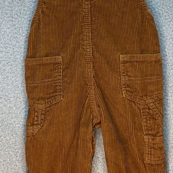 VTG OshKosh B’gosh Vestbak Brown Corduroy Flannel Bib Overalls Baby Boy 18M - Picture 8 of 9